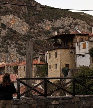 Platanos village after a day of hiking the nomia trail