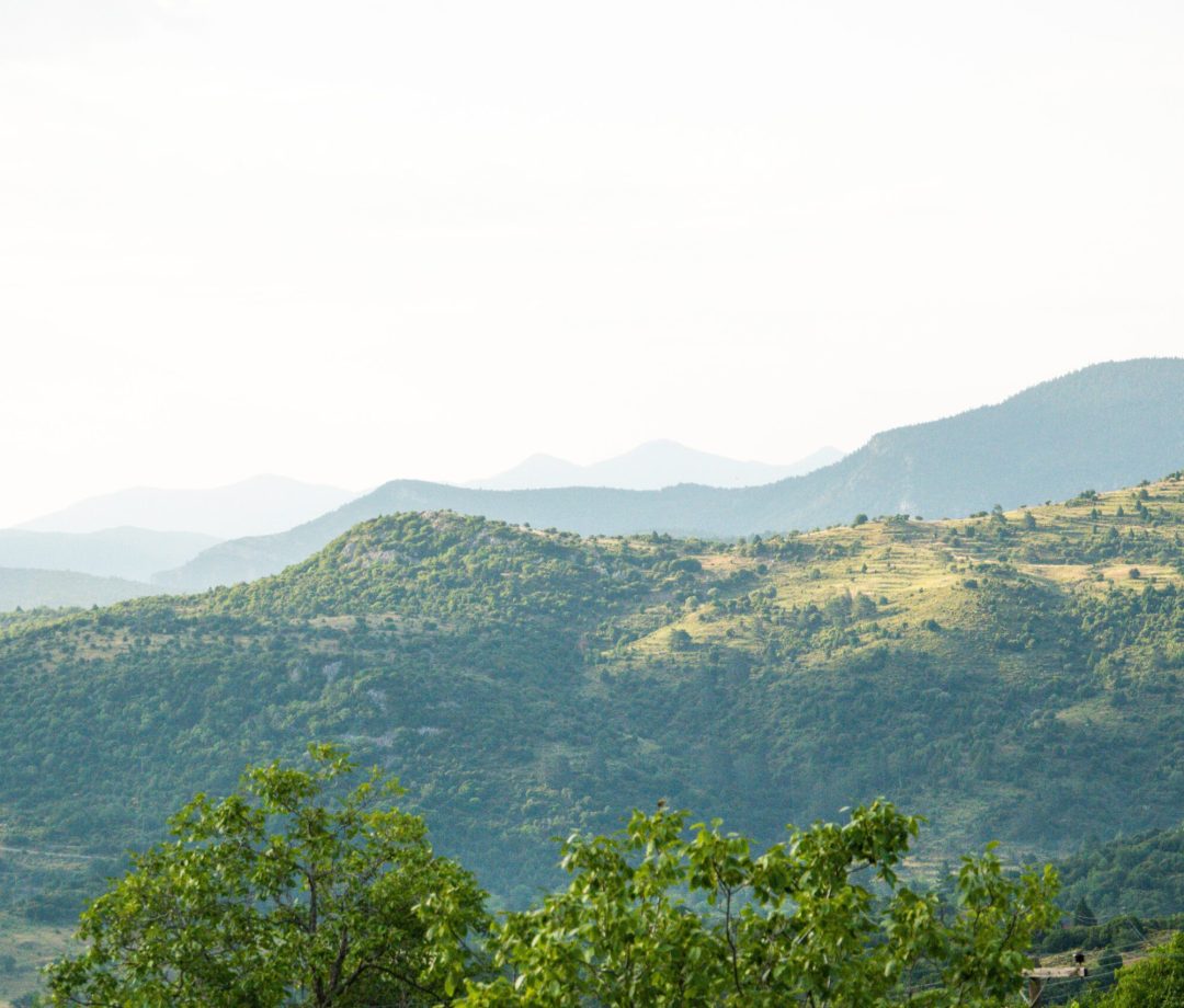 a view of the green mountains of Parnon ridge