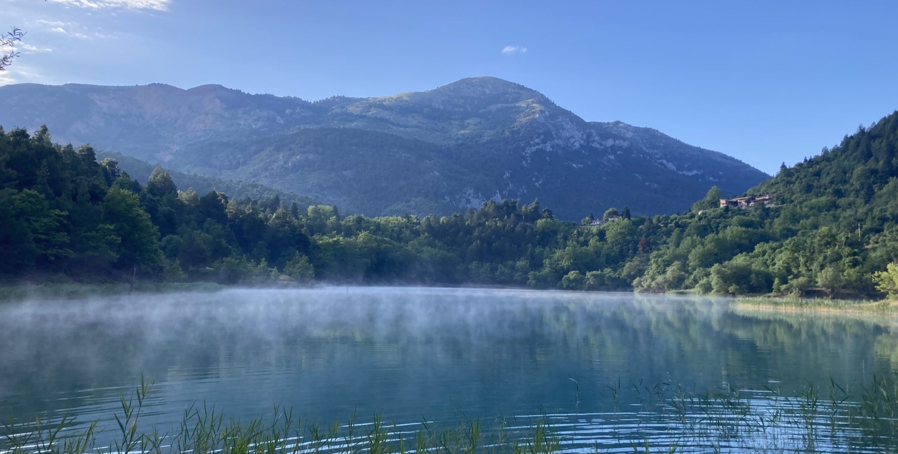 Tsivlos Lake - morning fog